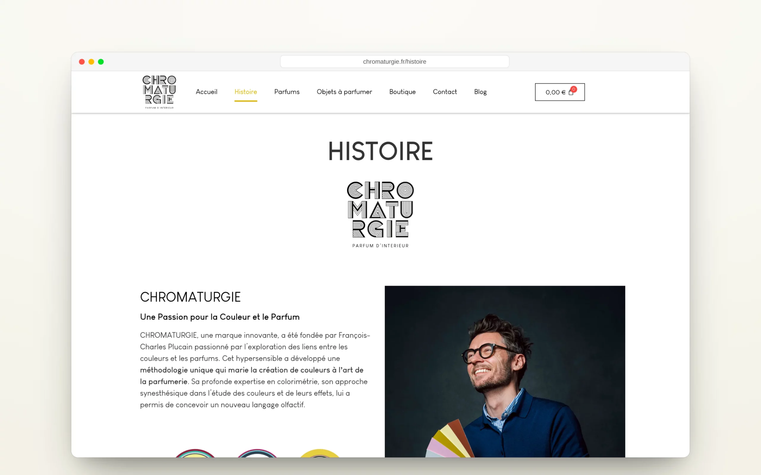 La page Histoire.