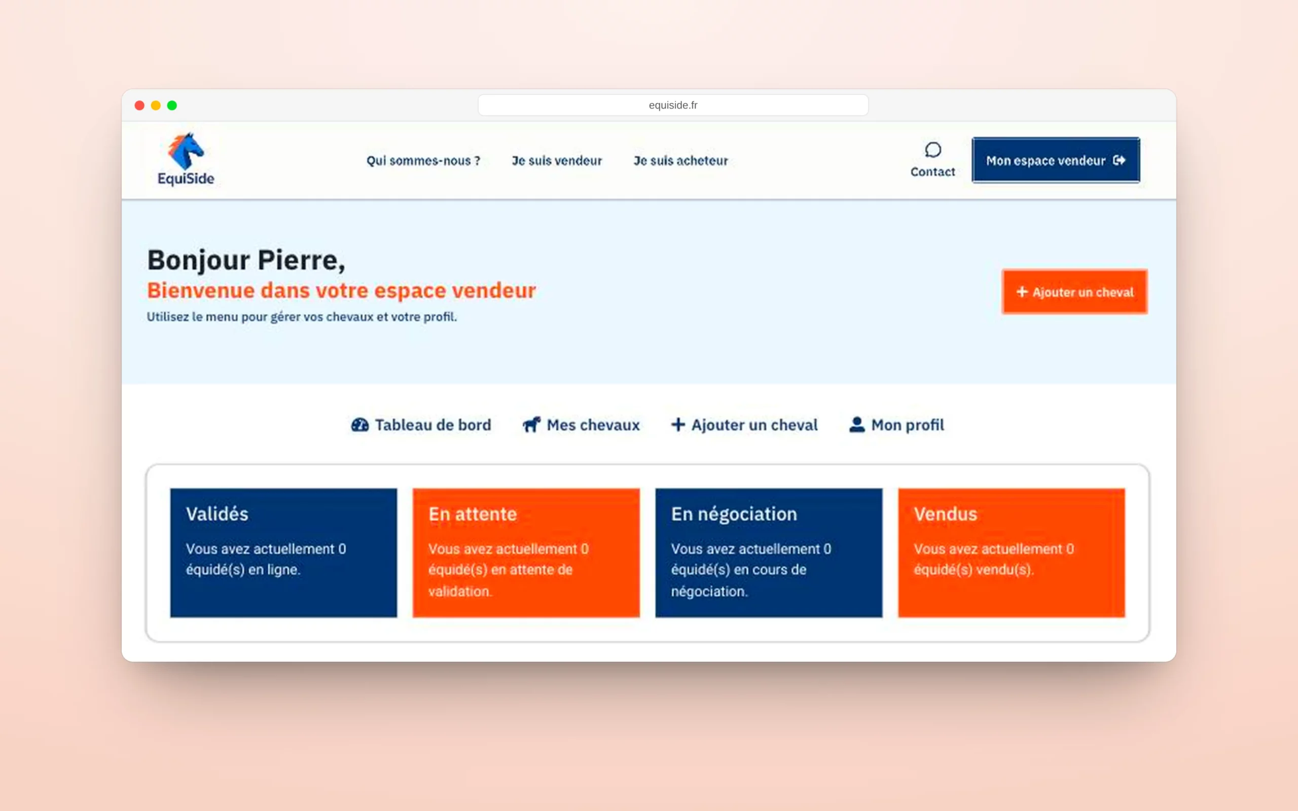 L’espace vendeur.