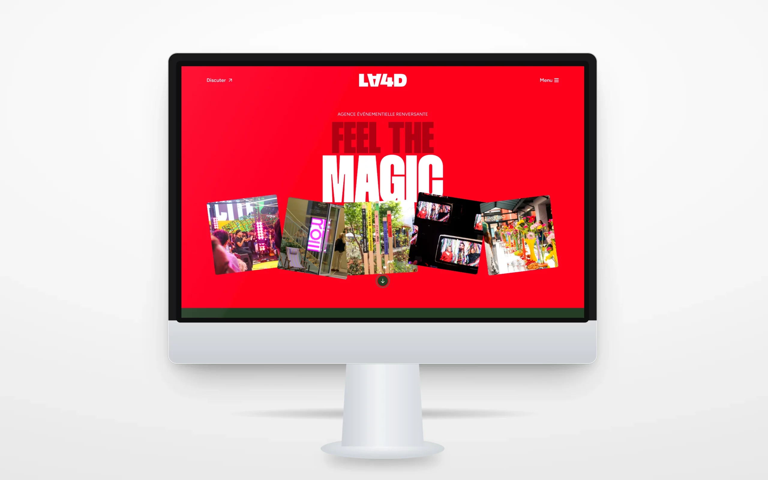 Site de LA4D, agence événementielle lilloise, sur un écran de bureau