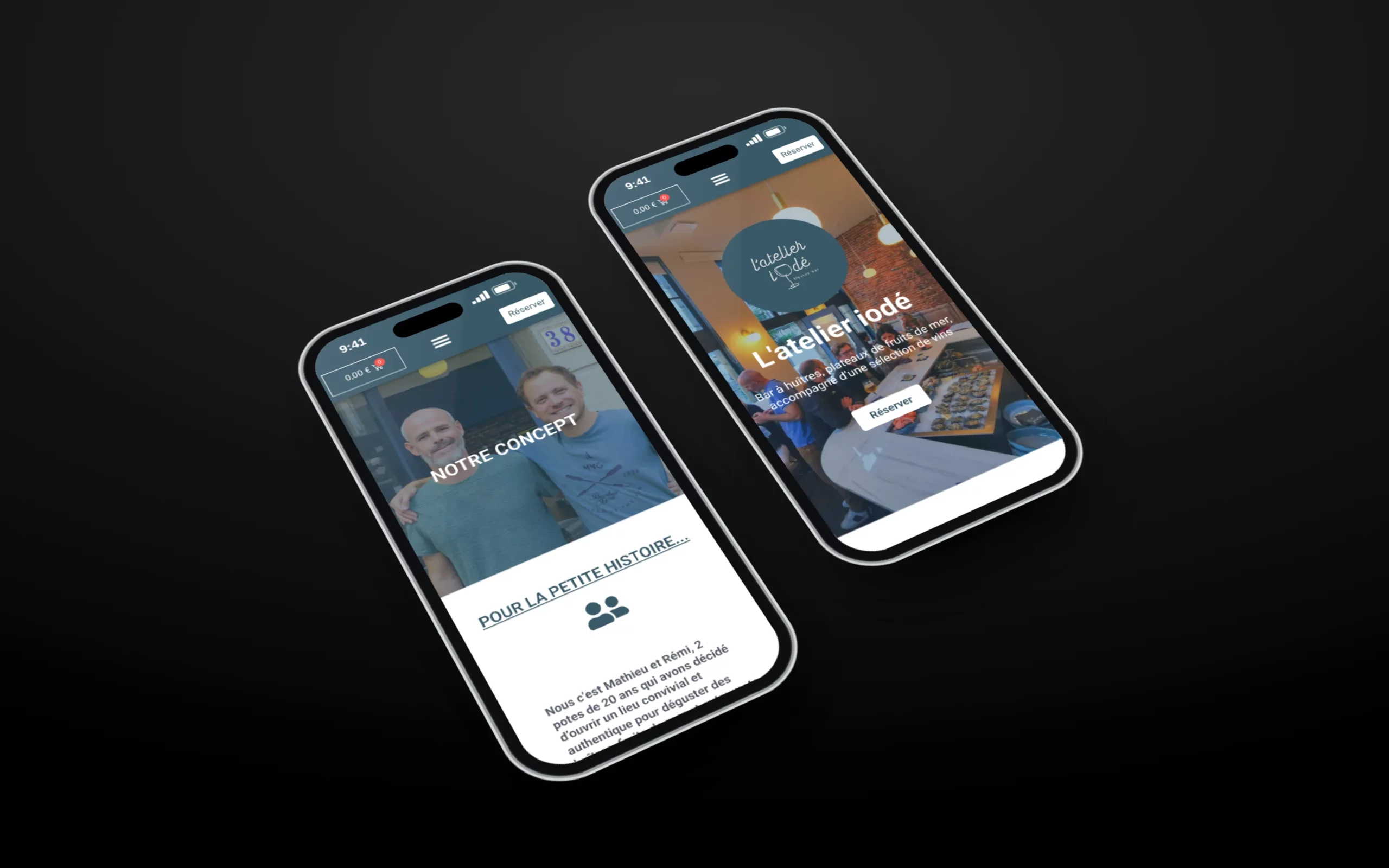 Site de L’atelier iodé, bar à huîtres du Vieux-Lille : la boutique de vente à emporter sur deux téléphones