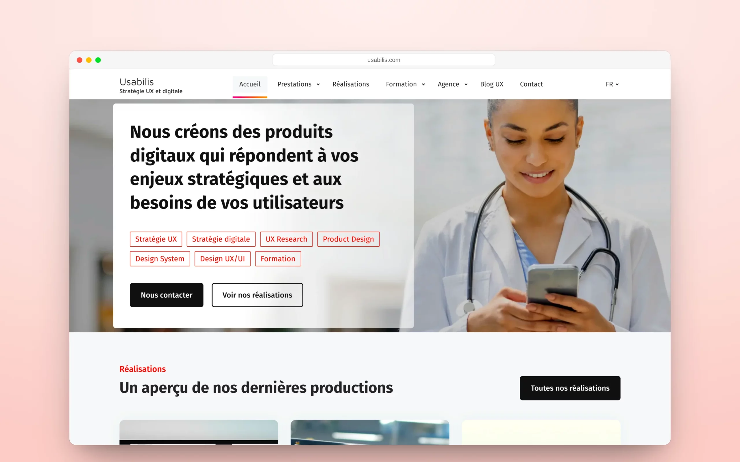 La page d’accueil.
